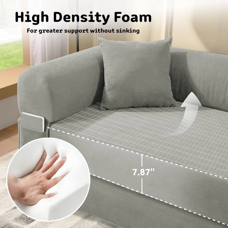 3-in-1 Convertible Sleeper Sofa with Pillows & Storage