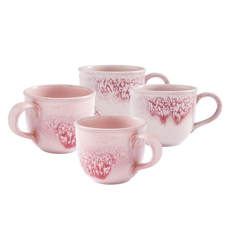 Portmeirion Minerals Set of 4 Mugs - 12 fl. oz. - Rose Quartz