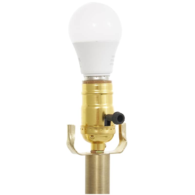 Metal Abstract Tiered Pillar Room Accent Lamp with Glass Base - Gold - Roche River Decor