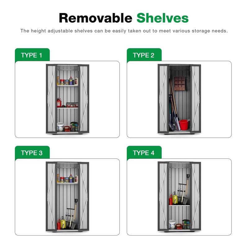 AECOJOY Storage Cabinet Waterproof with Adjustable Shelves - N/A