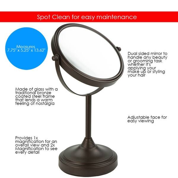 Elizabeth Collection Double Sided Cosmetic Mirror Bronze On Sale Overstock Elizabeth Collection Double Sided Cosmetic Mirror Bronze On Sale Overstock
