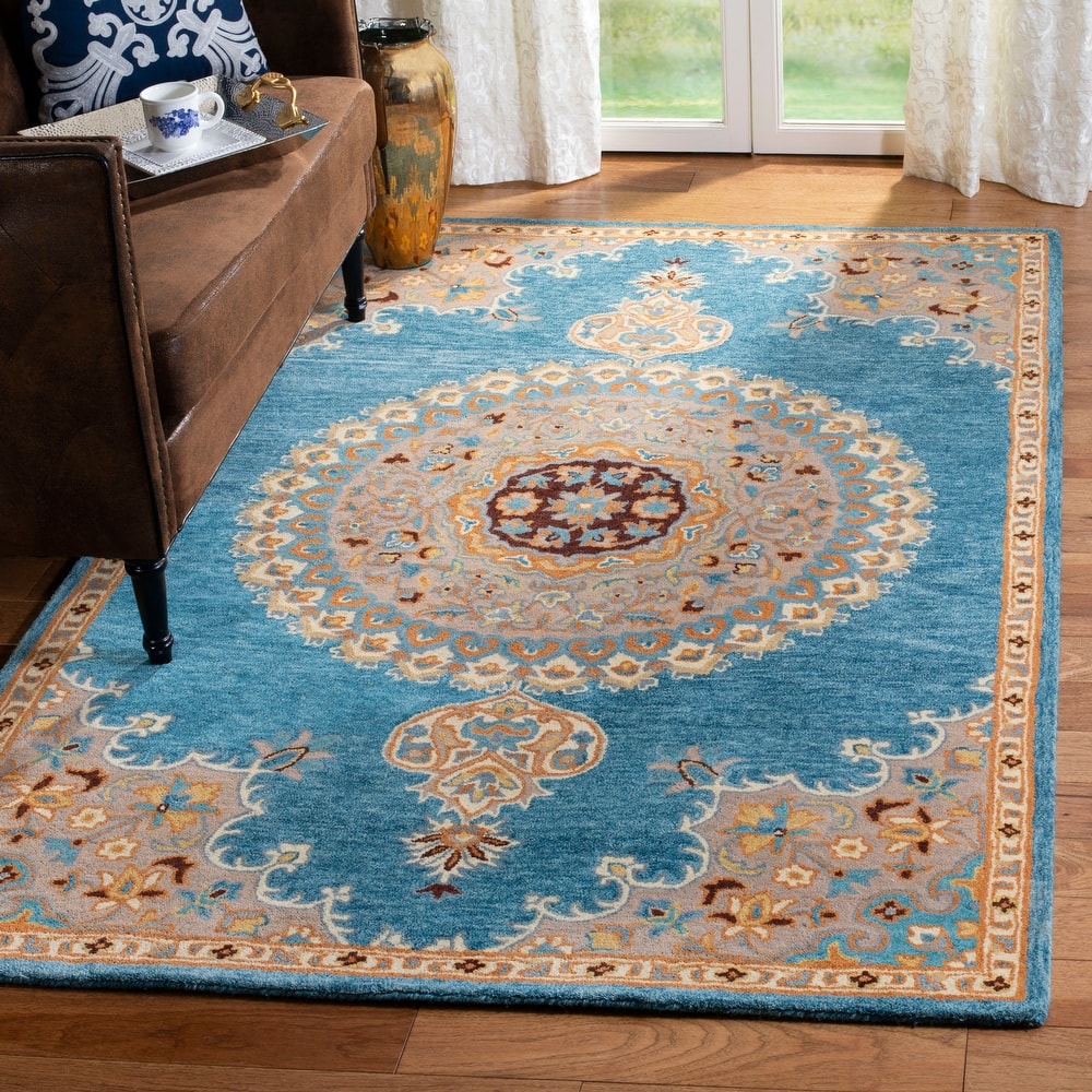 SAFAVIEH Handmade Heritage Fretwork Traditional Oriental Wool Rug