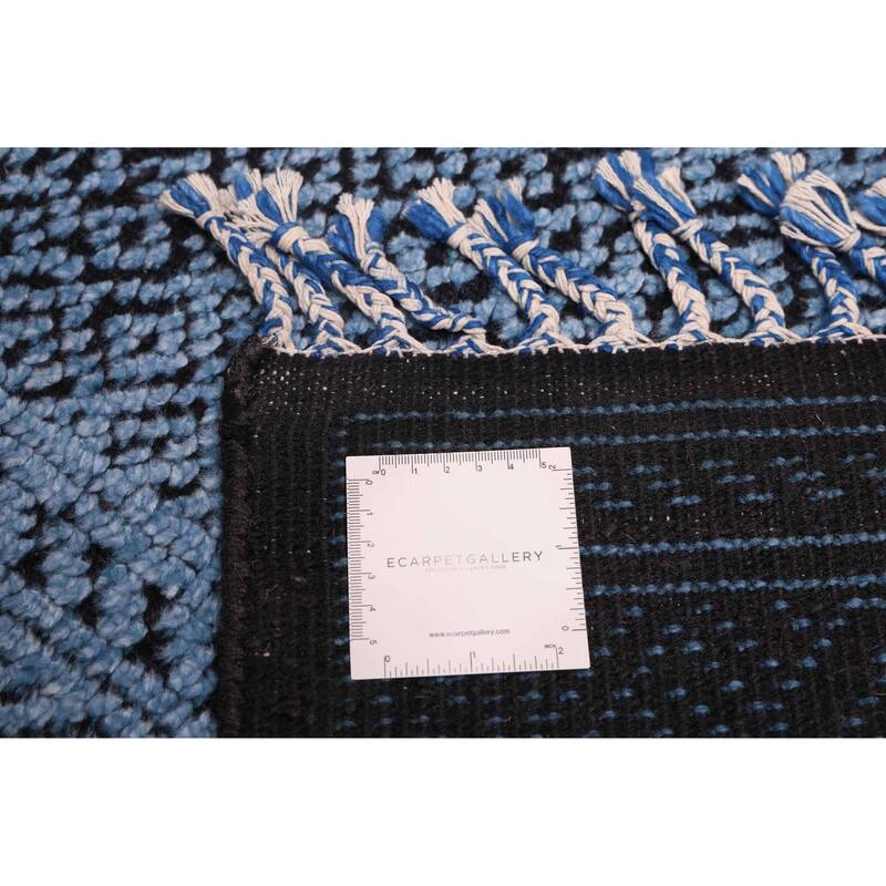 ECARPETGALLERY Hand-knotted Vibrance Blue Wool Rug - 8'0 x 10'0