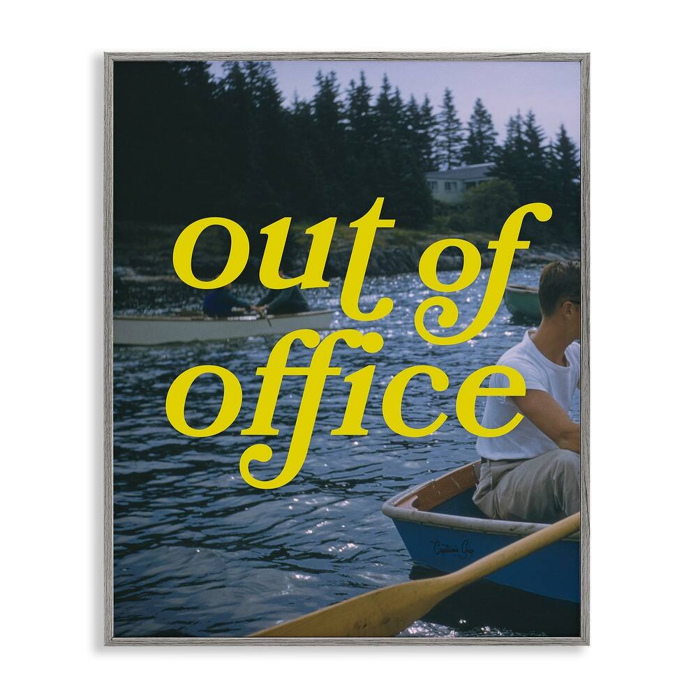 Stupell Out of Office Lake View Framed Giclee Art Design By Victoria Barnes