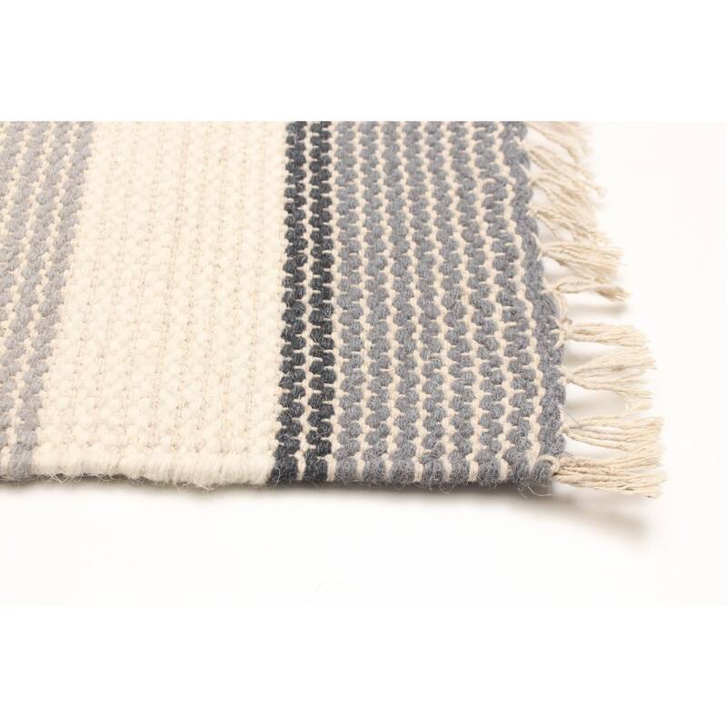 ECARPETGALLERY Hand Tufted Timeless Cream Wool Rug - 5'2 x 8'1