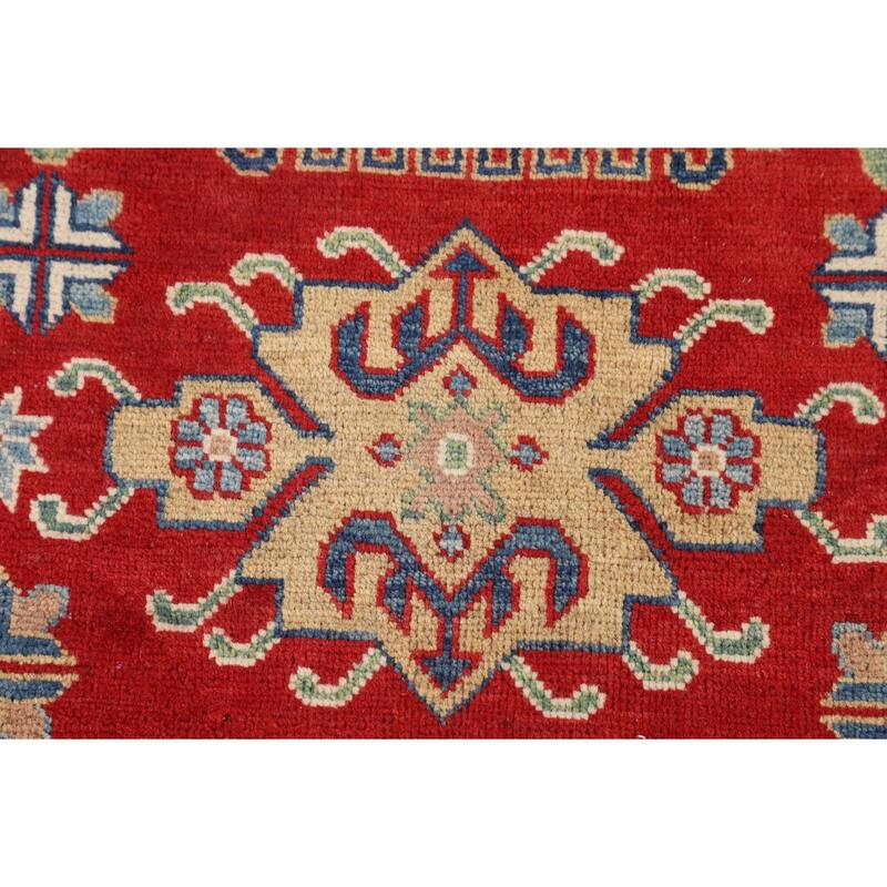 Red Kazak Area Rug Handmade Living Room Wool Carpet - 6'7" x 9'9"