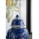 preview thumbnail 7 of 8, A&B Home Indigo and White Cherry Blossom Ceramic Ginger Jar