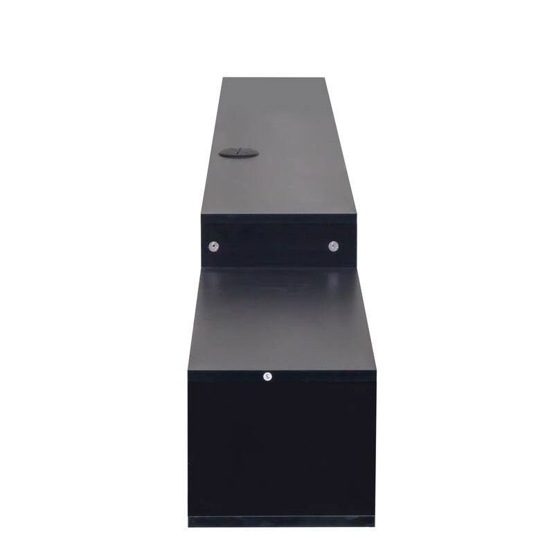Roomfitters 65" Floating TV Stand, Wall Mounted Entertainment Center with LED Lights and Charging Station