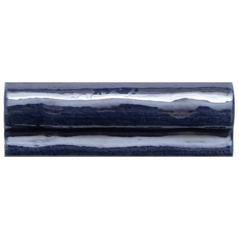 Talavera 2in x 6in Ceramic Chair Rail Wall Tile - Cobalt - 2 x 6 - 1 Piece