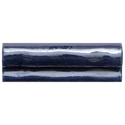 The Tile Life Talavera 2x6 Cobalt Ceramic Chair Rail Wall Tile - 2 x 6 - 1 Piece