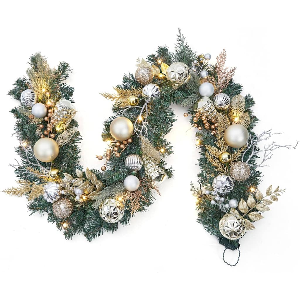 6 ft Pre-Lit Christmas Garland, Xmas Garland with 20 Lights