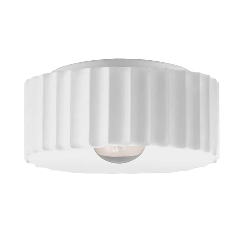 Justice Design Radiance - Large Gear Flush-Mount Light - Gloss White