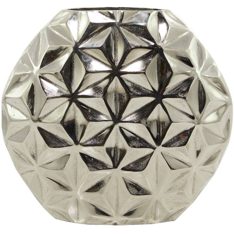 CosmoLiving by Cosmopolitan Aluminum Metal Faceted Geometric Vase - Black, Silver, Gold