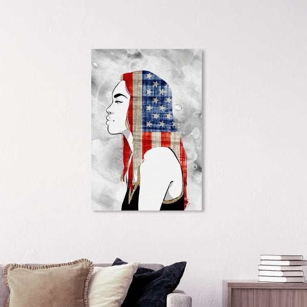 Shop Wynwood Studio Woman Of Poise Americana And Patriotic Wall Art Canvas Print Us Flags White Black Overstock 31586391