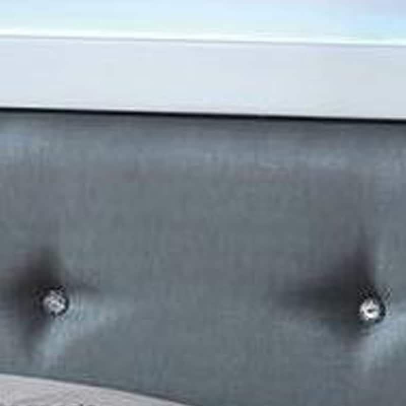 Wooden Queen Bed with Leatherette Headboard and LED trim, White