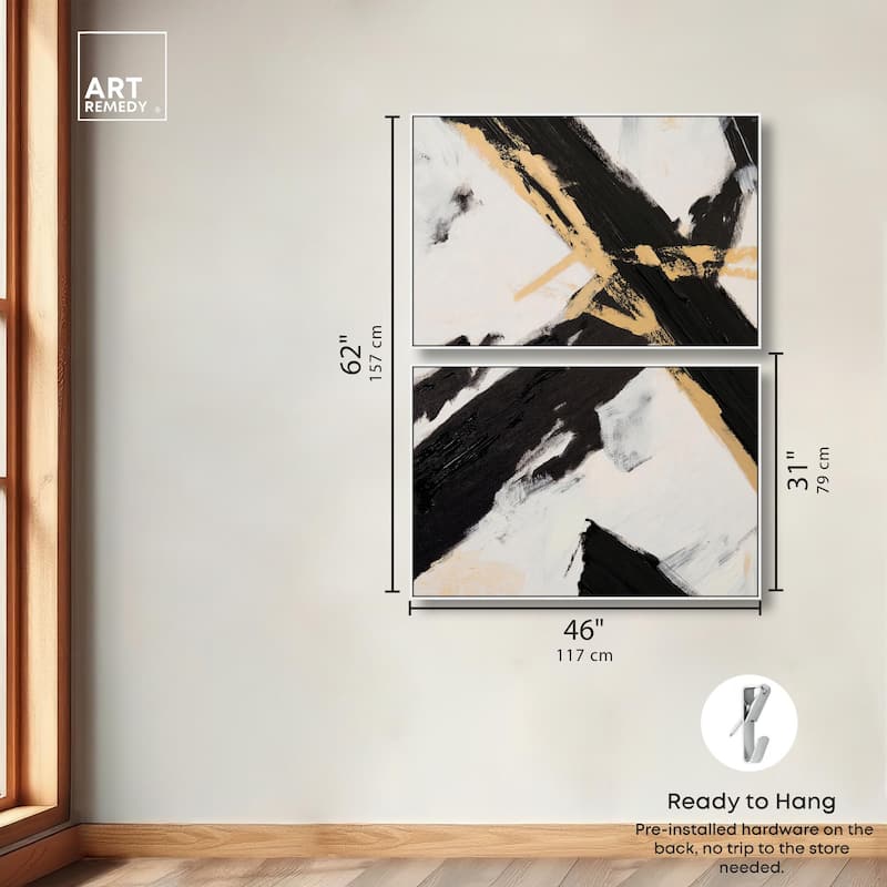 Weight of Black III Canvas Set of 2 by Art Remedy