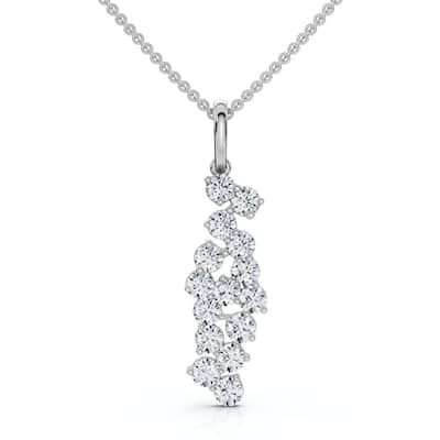 1/3Ct Cascading Diamond Pendant Necklace Gold Lab Grown