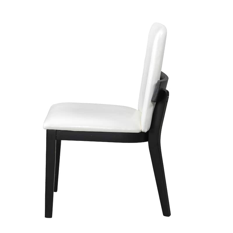 Modern Glossy PU Leather Upholstered Dining Chairs Set of 2