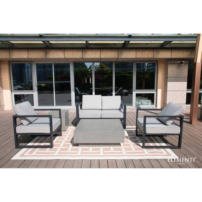 Elementi Home Tevere 40" Square Concrete Coffee Table - 40 X 40 X 14