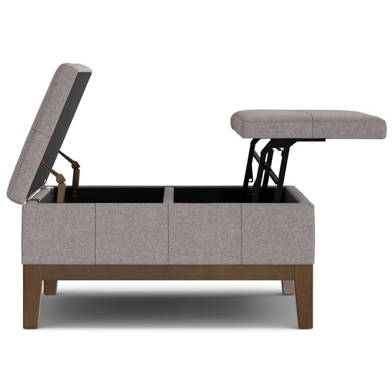 WYNDENHALL Lancaster 36 inch Wide Contemporary Square Storage Ottoman