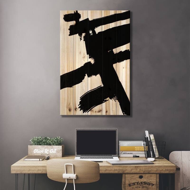 Abstract Sketch VII Print On Wood by Laura Mae Dooris - Multi-Color