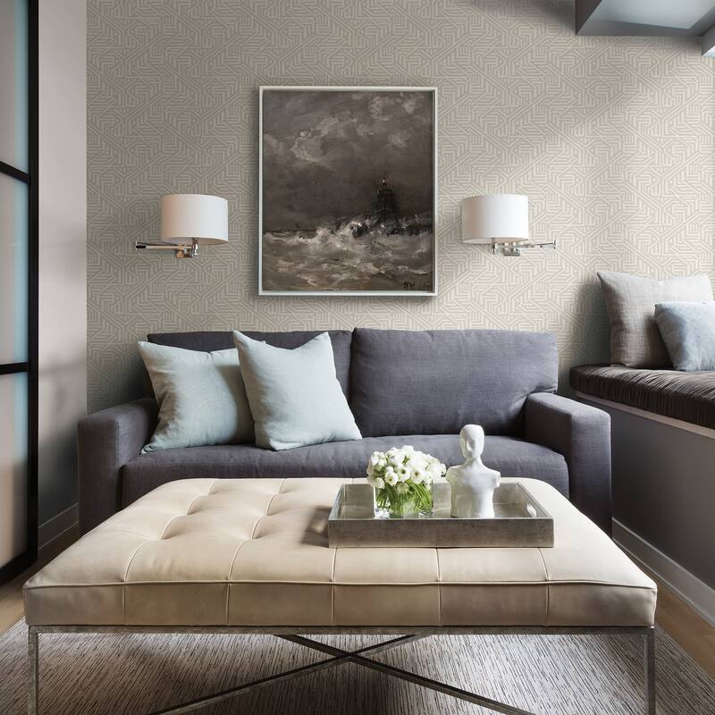 A-Street Prints Nambiti Light Grey Geometric Wallpaper