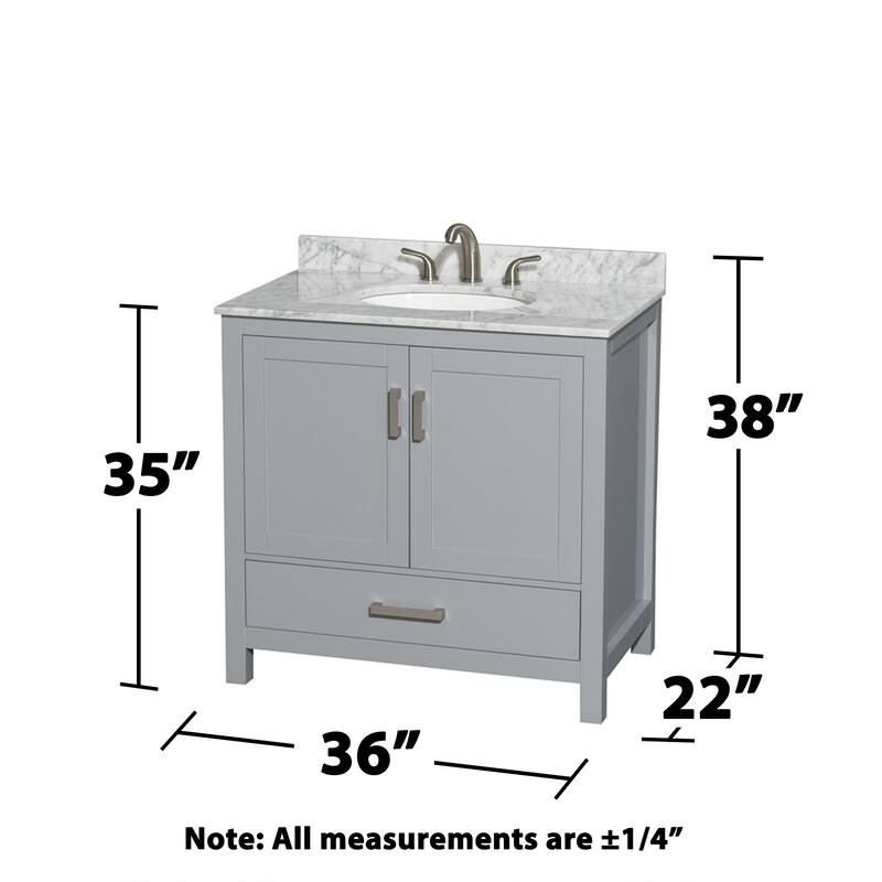 Wyndham Collection Sheffield 36" Freestanding Vanity Set with Hardwood