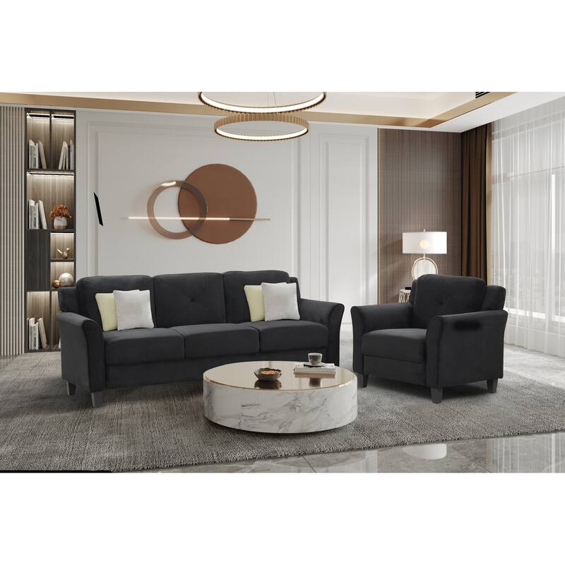 Polyester 3-seater Sofa with Wood Frame