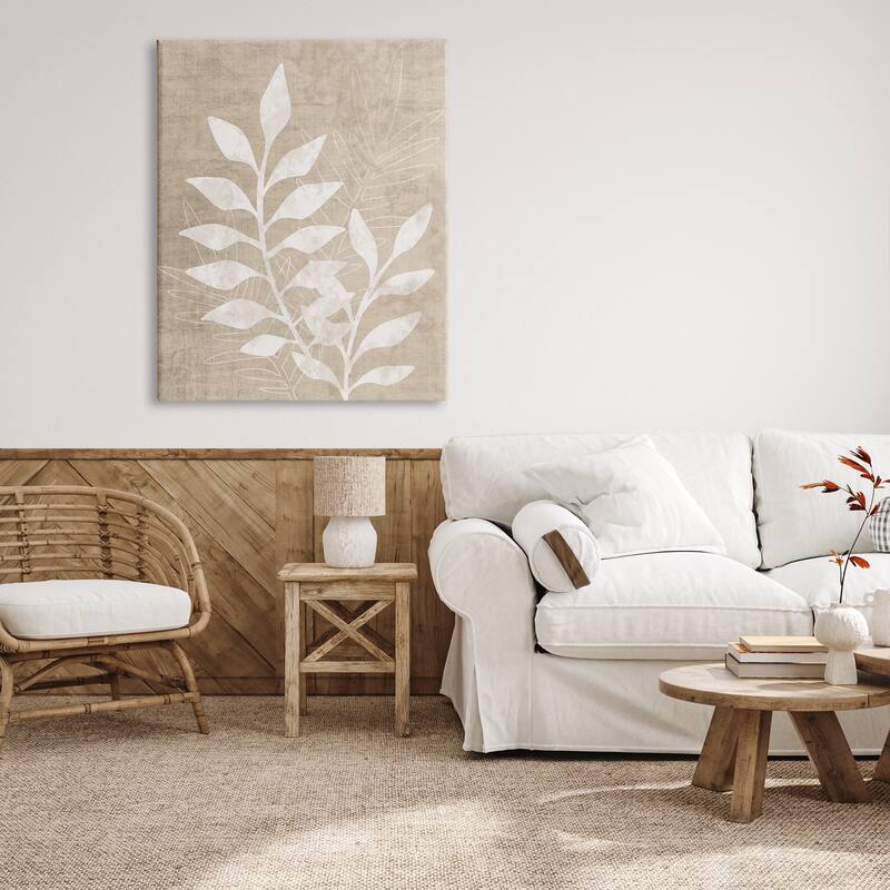 Stupell Natural Neutral Botanical Leaves Stretched Canvas Wall Art, Design by Natalie Carpentieri