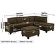 preview thumbnail 19 of 23, Reversible 3-piece Microfiber Suede Sectional Sofa with Ottoman