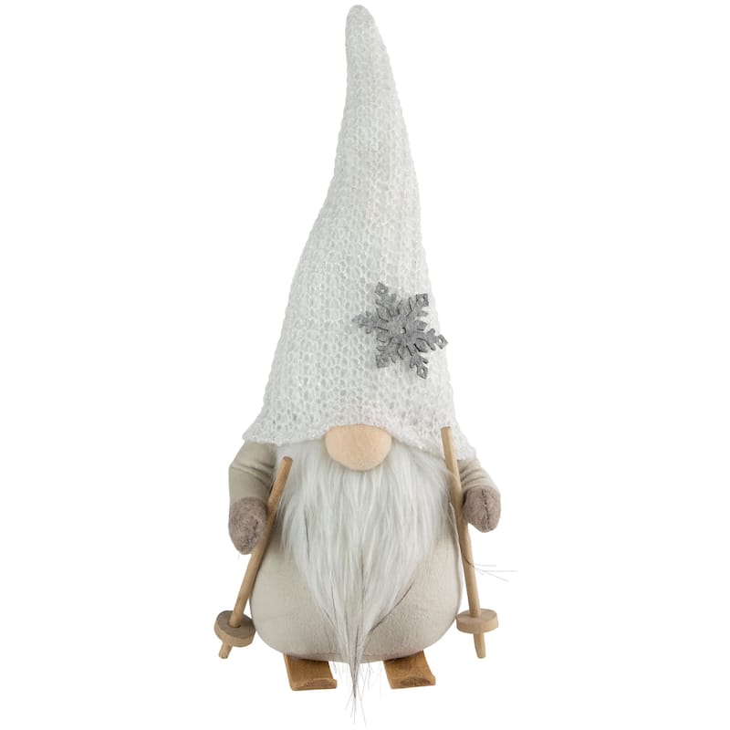 12" Winter Ski Gnome with Snowflake Hat Christmas Tabletop Decoration