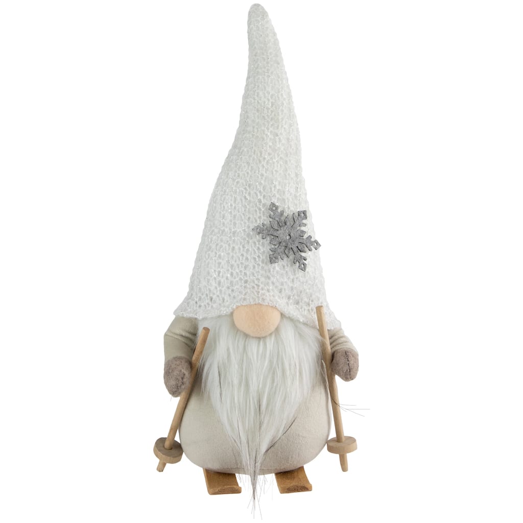 12" Winter Ski Gnome with Snowflake Hat Christmas Tabletop Decoration