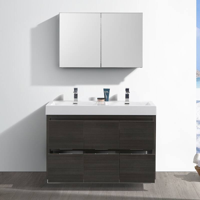 Fresca Senza 48" Double Vanity Set with Wood Cabinet and Acrylic