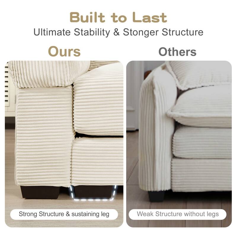 137.7'' Oversized U-shaped Modular Sectional Sofa,Convertible Sectional Couches with an Ottoman