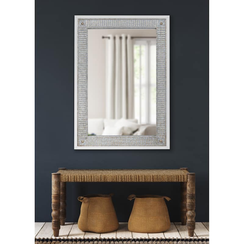 Kate and Laurel Deely Wood and Metal Wall Mirror