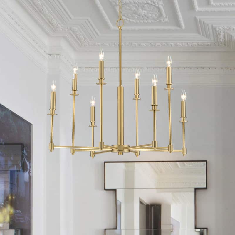 8-Light Classic Candle Chandelier Kitchen island Hanging Pendant for dining room