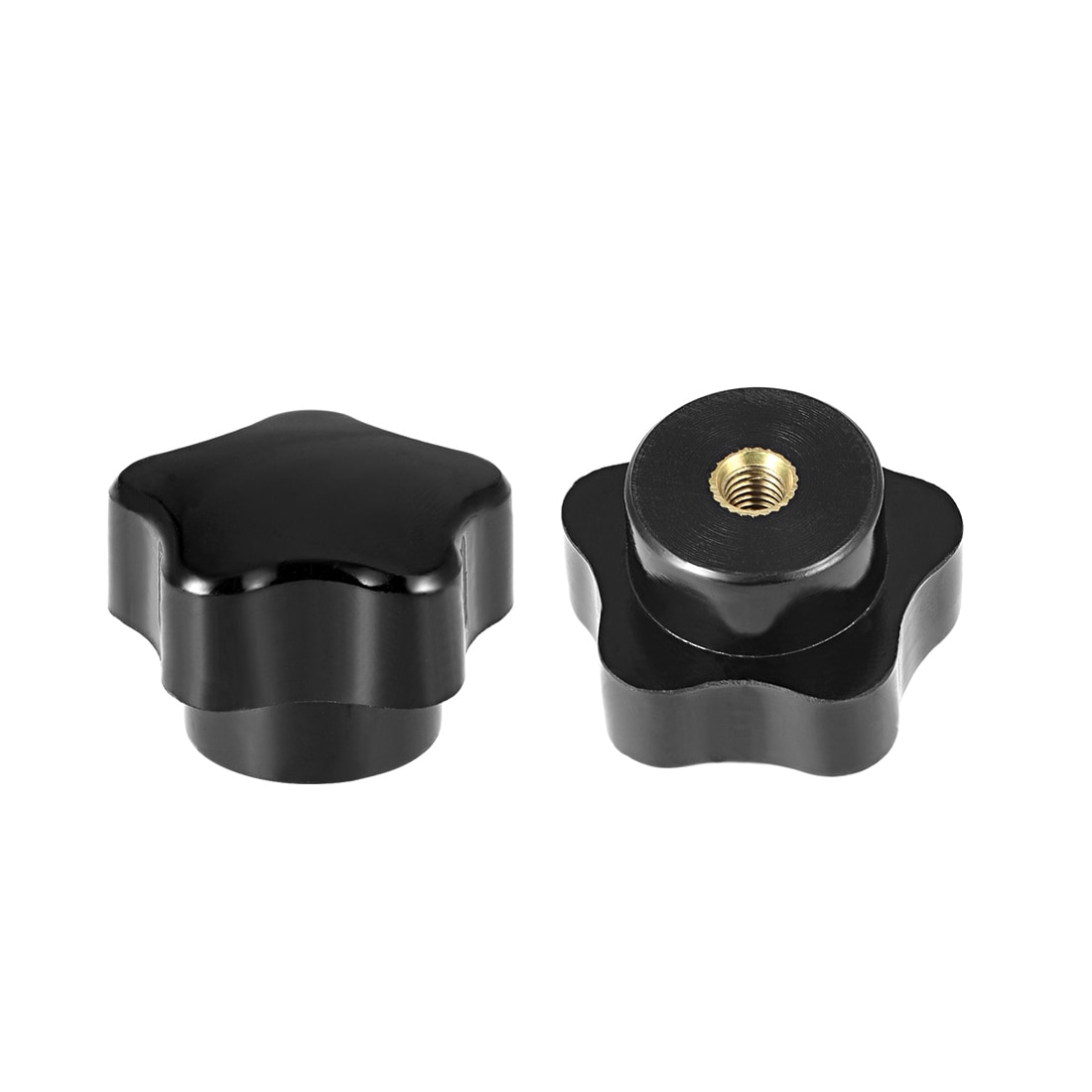 Othmro Star Knob Grip Handle M8 Diameter Brass Insert Female Thread Black Set of 5 Black Othmro Star Knob Grip Handle M8 Diameter Brass Insert Female Thread Black Set of 5 Black