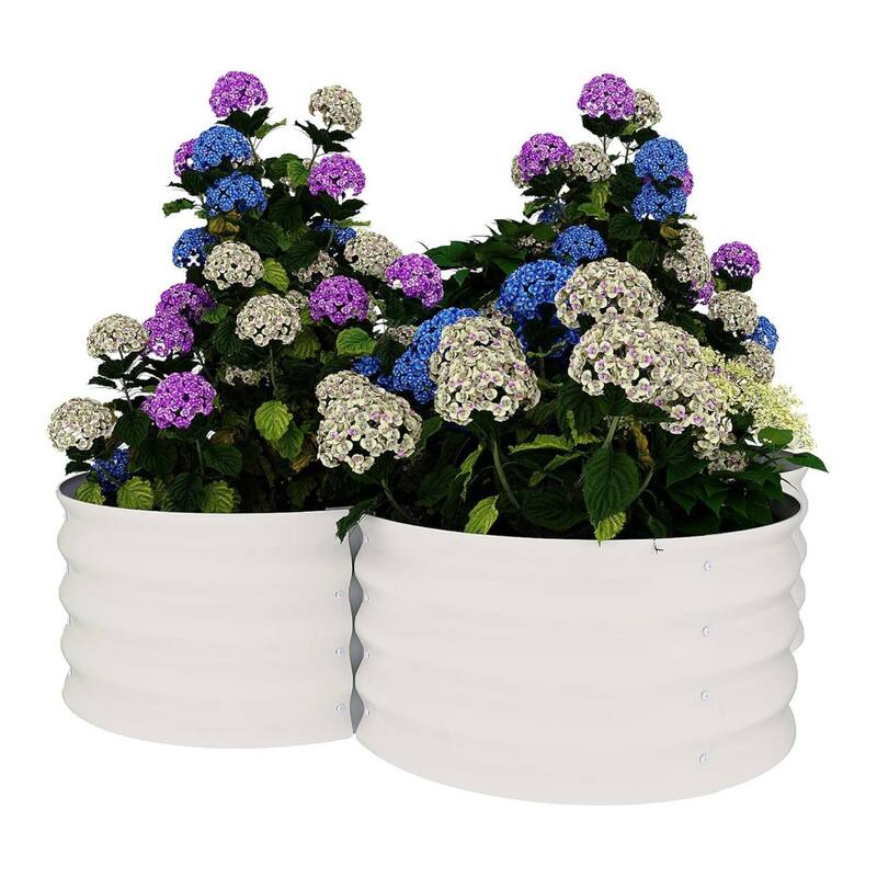 2PCS Petal-Shaped Galvanized Raised Garden Bed