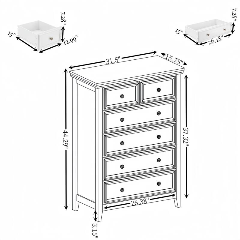6 Drawers Cabinet Chest