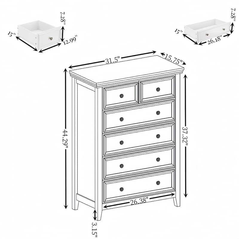 6 Drawers Clothes Storage Cabinet Chest