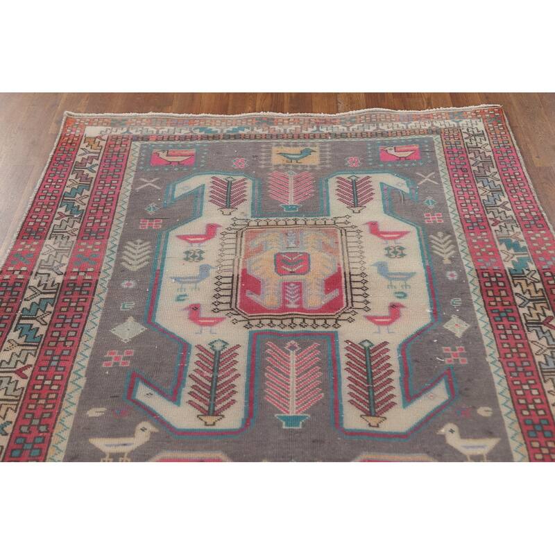 Over-Dyed Meshkin Persian Vintage Runner Rug Handmade Wool Carpet - 4'5" x 10'5"