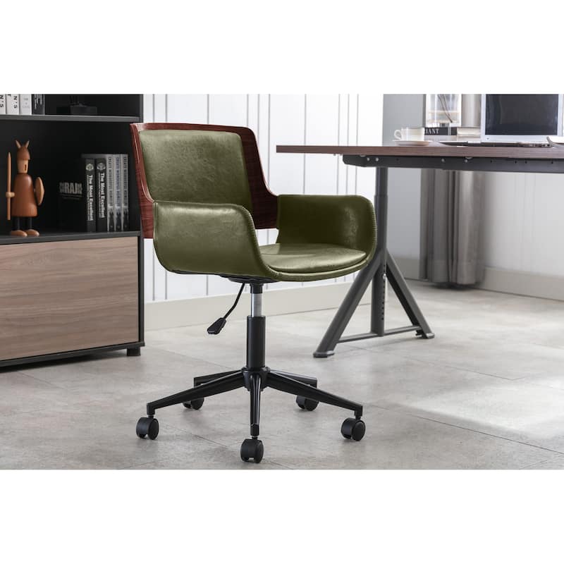 Porthos Home Brina Faux Leather Mid-Century Office Chair