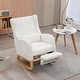 preview thumbnail 14 of 59, High back Upholstered Accent Rocking Chair Nursery Chair With Retractable Footrest