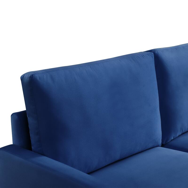 57 Inch Wide Upholstered Loveseat with Square Arms - N/A
