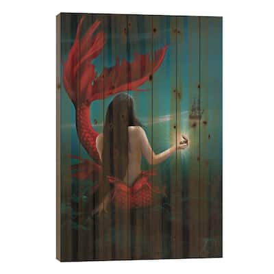 Drifting Print On Wood by Babette Van den Berg - Multi-Color