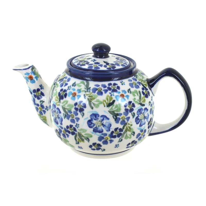 Blue Rose Polish Pottery 596 Zaklady Medium Teapot - Vintage Violet