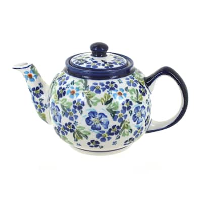 Blue Rose Polish Pottery 596 Zaklady Medium Teapot