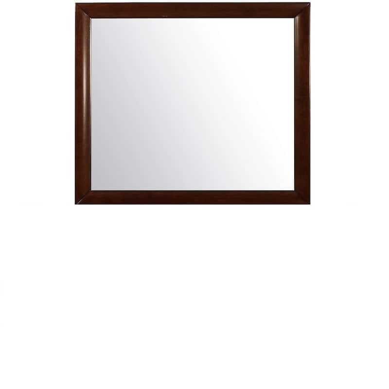 HomeRoots 35" Black Wood Framed Accent Mirror