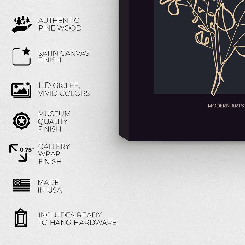 Wynwood Studio Canvas Abstract A Modern Simple Rose Black and Light Gray Modern & Contemporary Wall Art Canvas Print