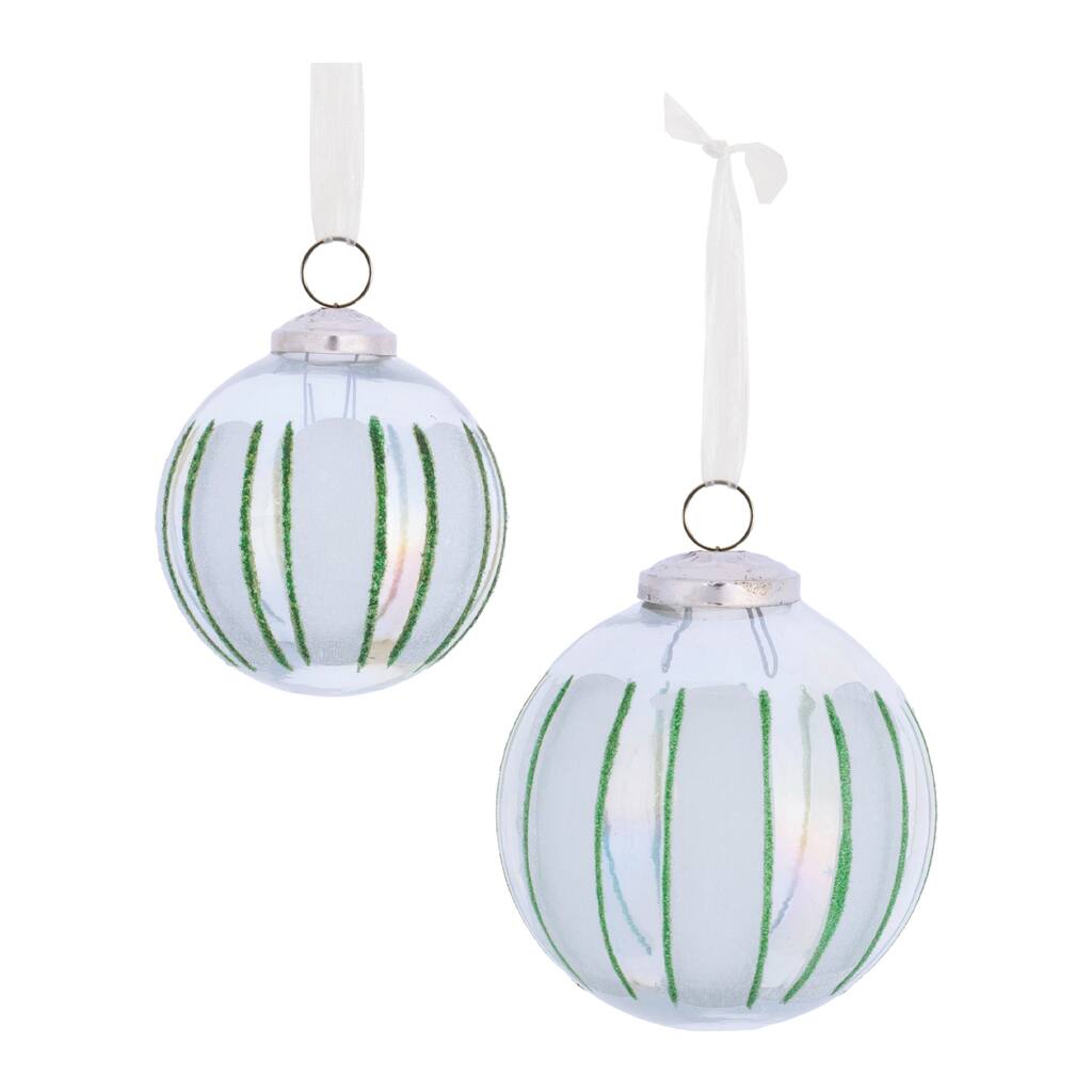 Glass Ball Ornament Set of 8 - 3" & 4"
